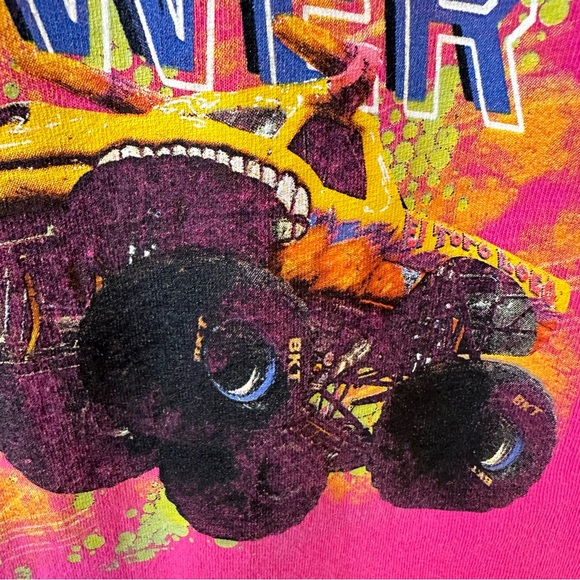 Monster Jam Truck Scooby-Doo All American Kids Girl Pink T-Shirt Size M - Picture 10 of 14